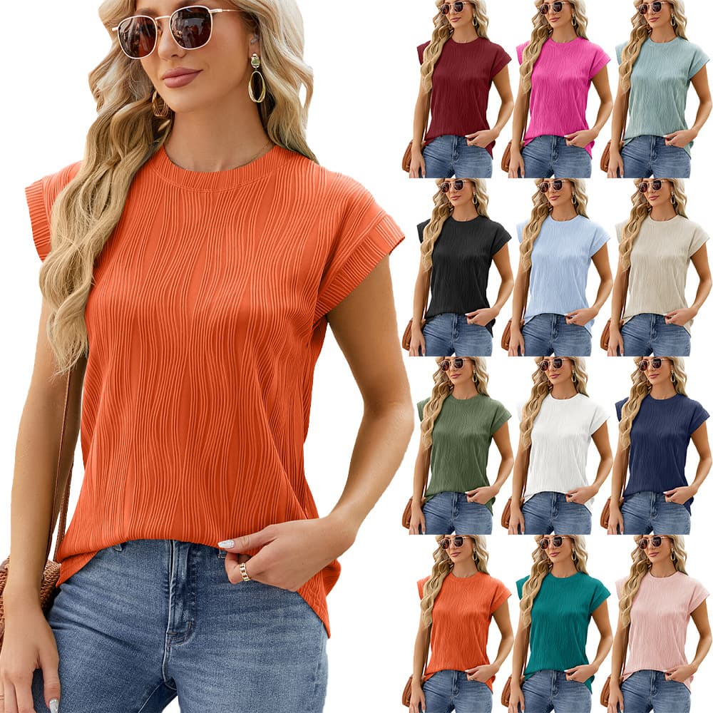 Camiseta de verano suelta con manga murciélago