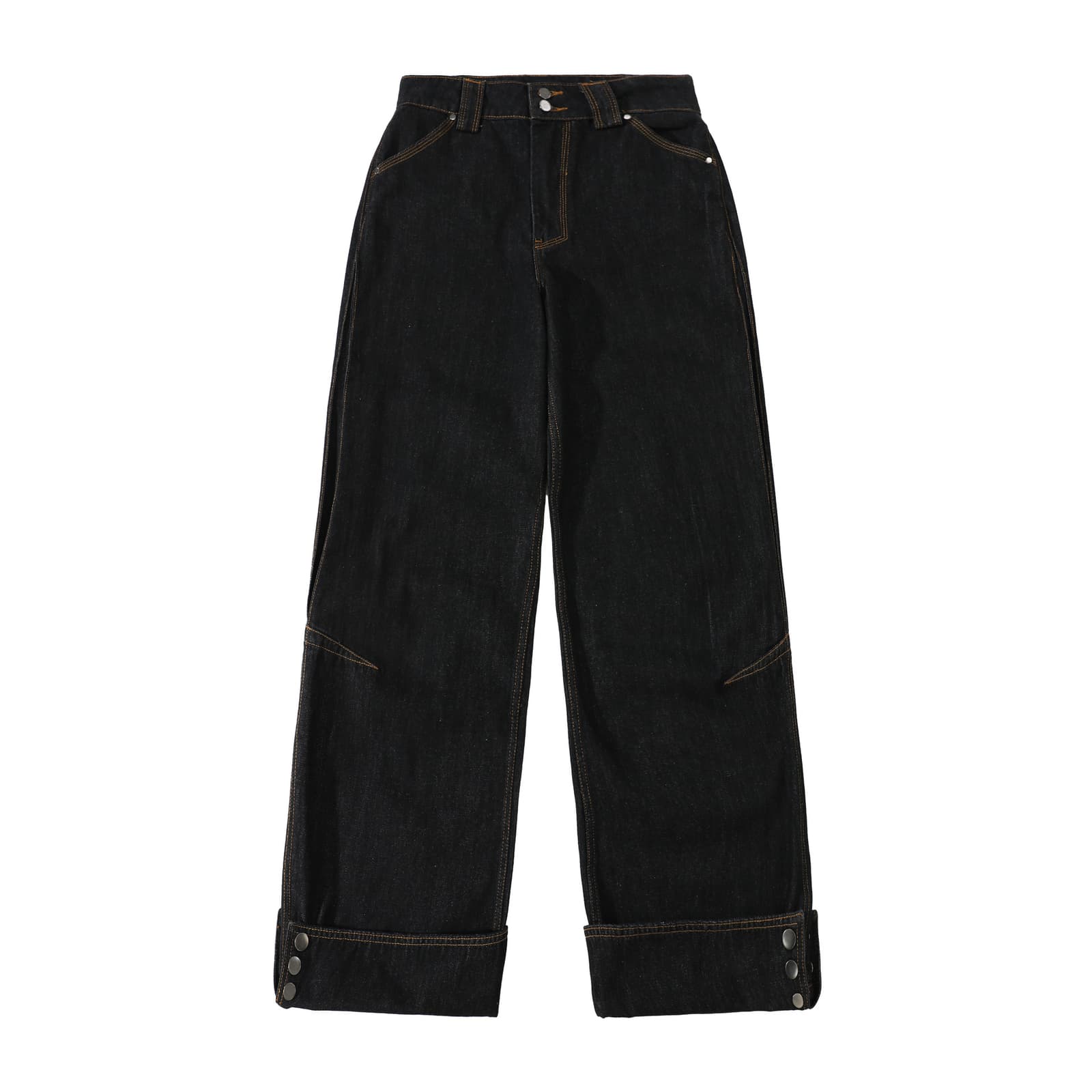 Jeans retro americanos de talle alto con diseño industrial