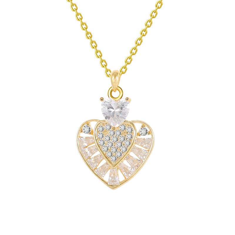 Collar de plata 925 con forma de corazón, lujo accesible