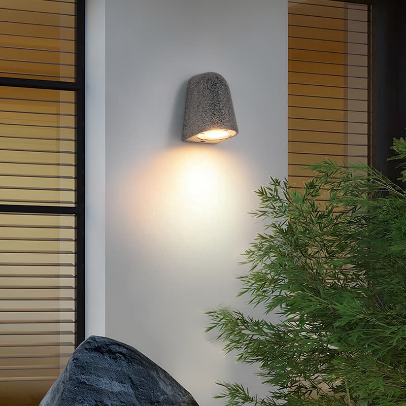 Lámpara de pared de cemento exterior con forma de herradura
