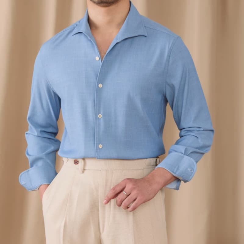 Camisa casual de manga larga antirruga para hombre