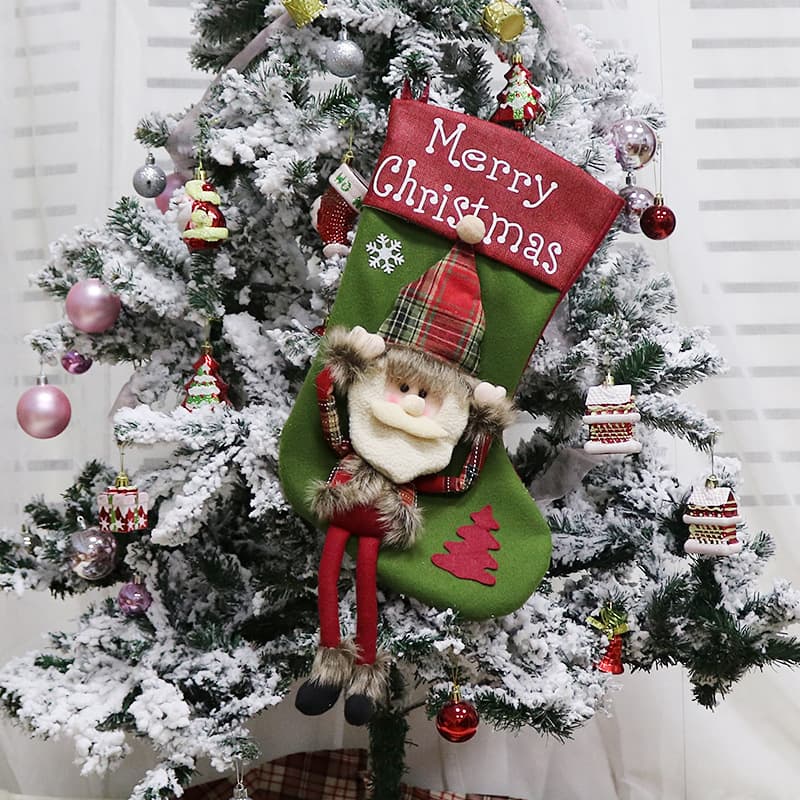 Juego de 3 medias navideñas con diseños 3D, aprox. 45 cm