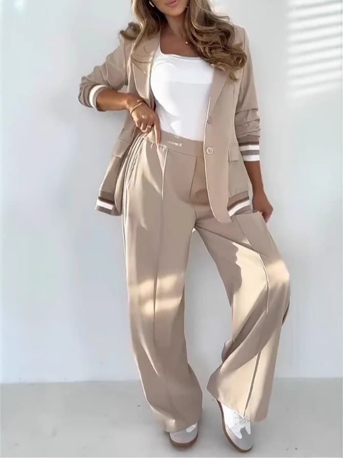 Traje de 2 piezas para mujer con chaqueta y pantalón