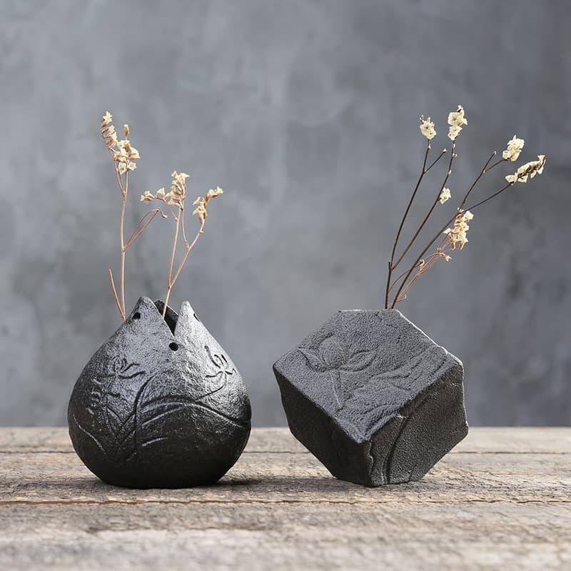Jarrón de cerámica zen para arreglos florales