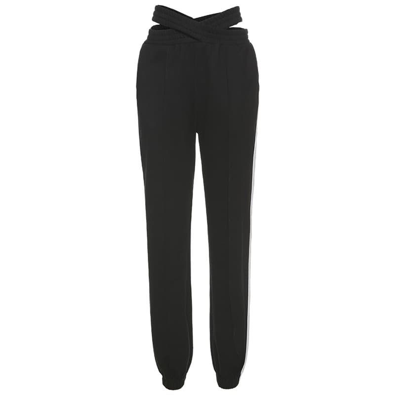 Pantalones deportivos sueltos para mujer con colores contrastantes