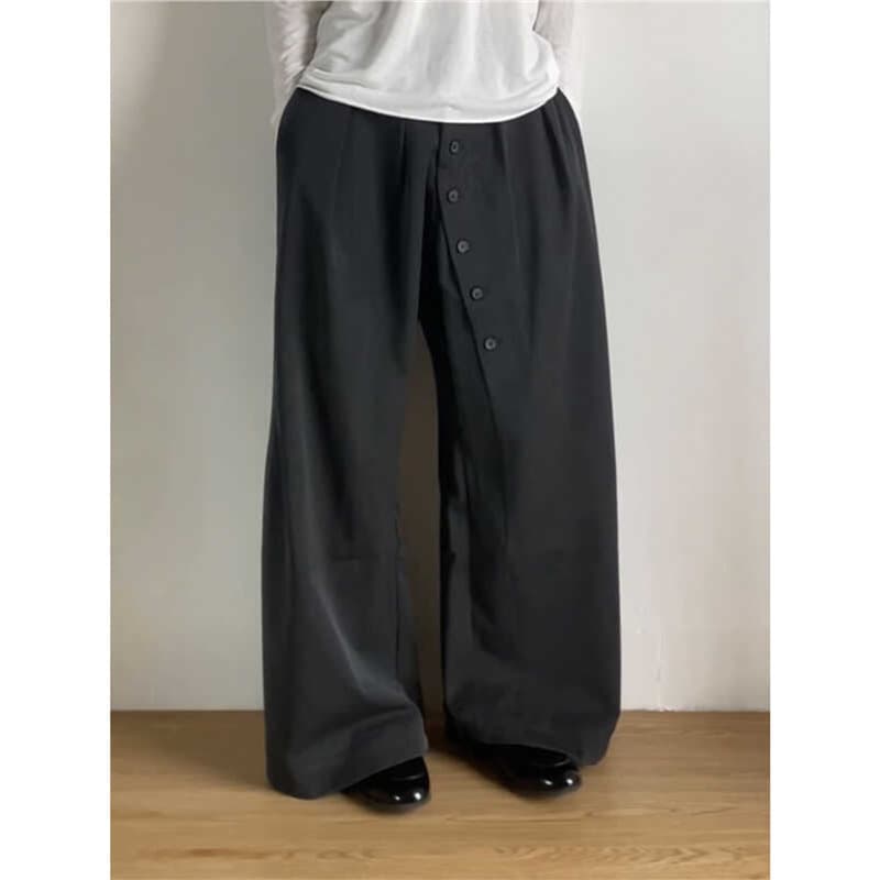 Pantalón traje retro americano con botón anillo