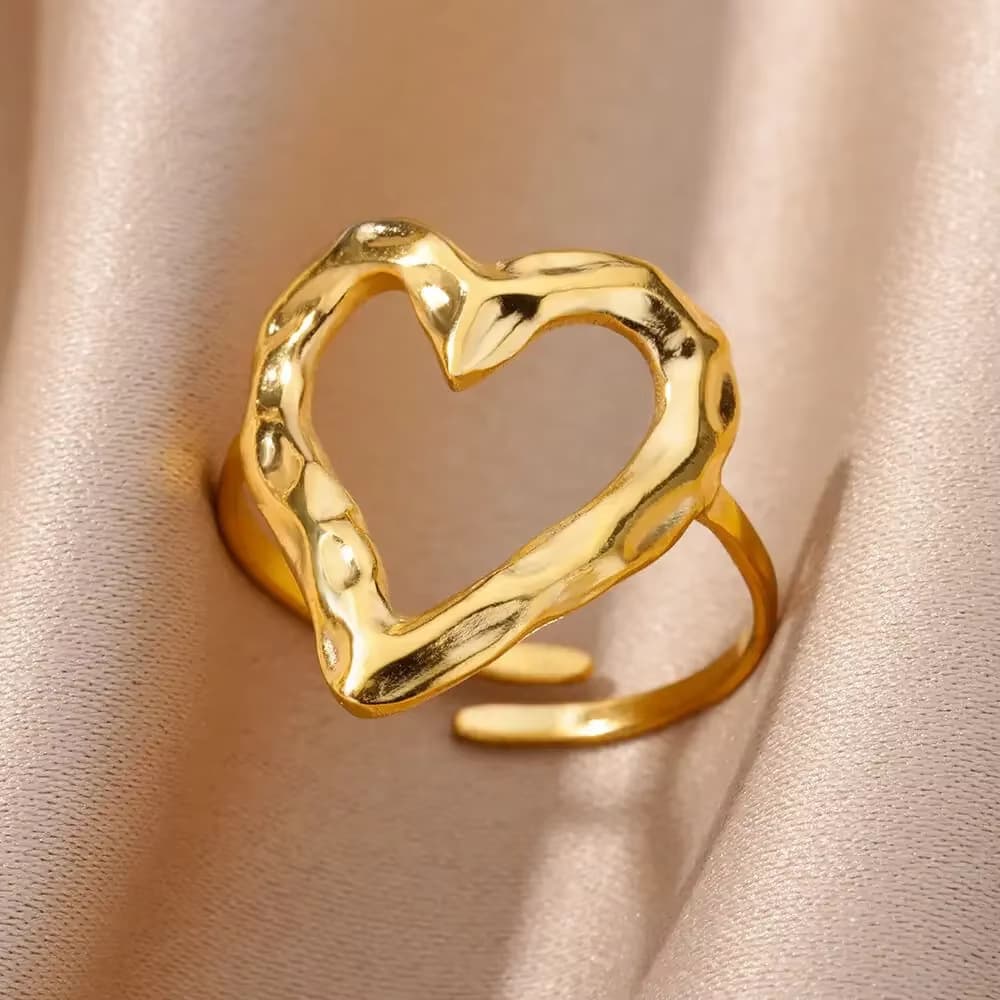 Anillo retro love ajustable acero inoxidable