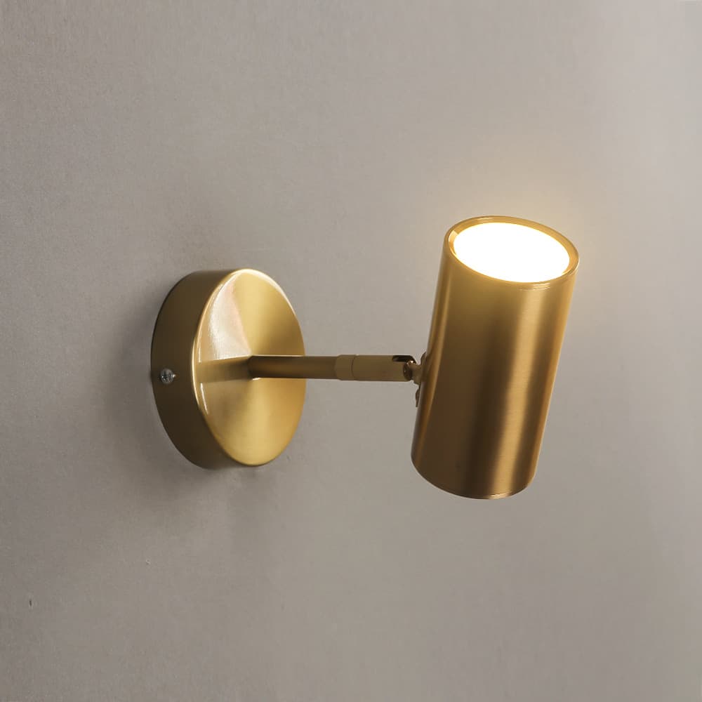 Lámpara de pared minimalista dorada para dormitorio y estudio