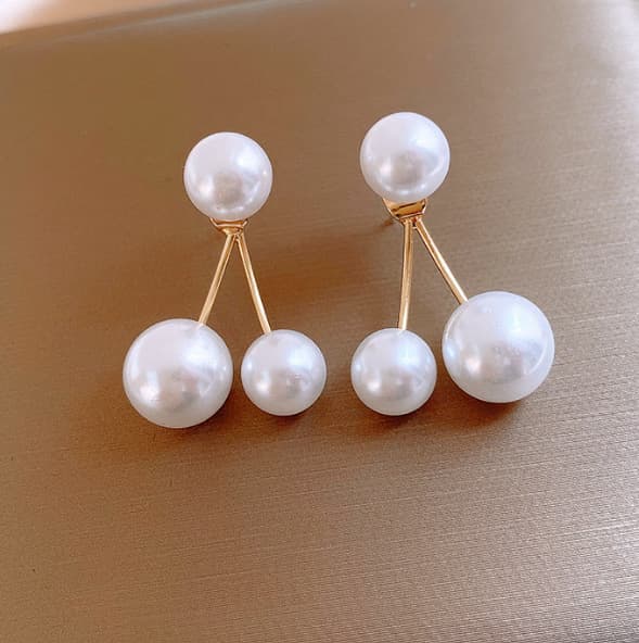 Aretes retro con cereza de perla creativa