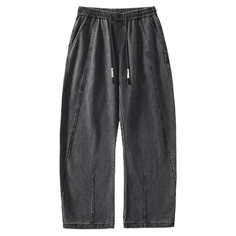 Pantalón vaquero retro desgastado cintura elástica