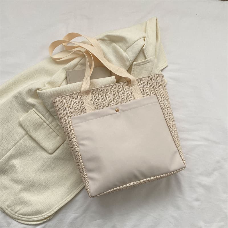 Bolsa tote de gran capacidad con diseño casual y retro