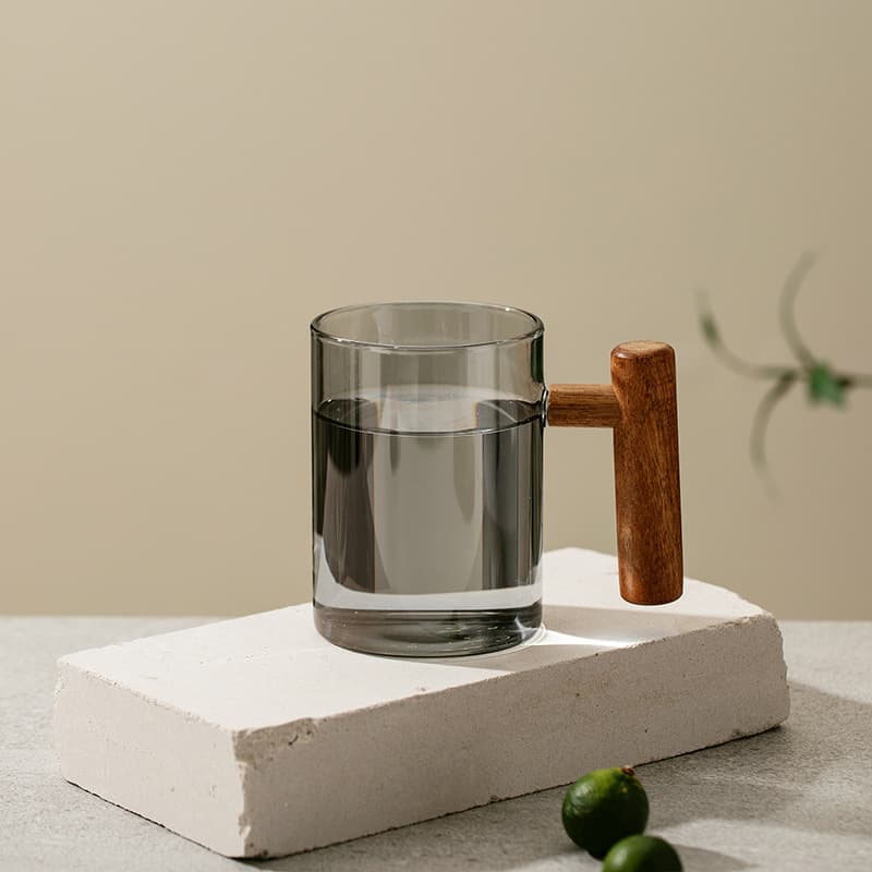 Taza cristal borosilicato con asa para oficina