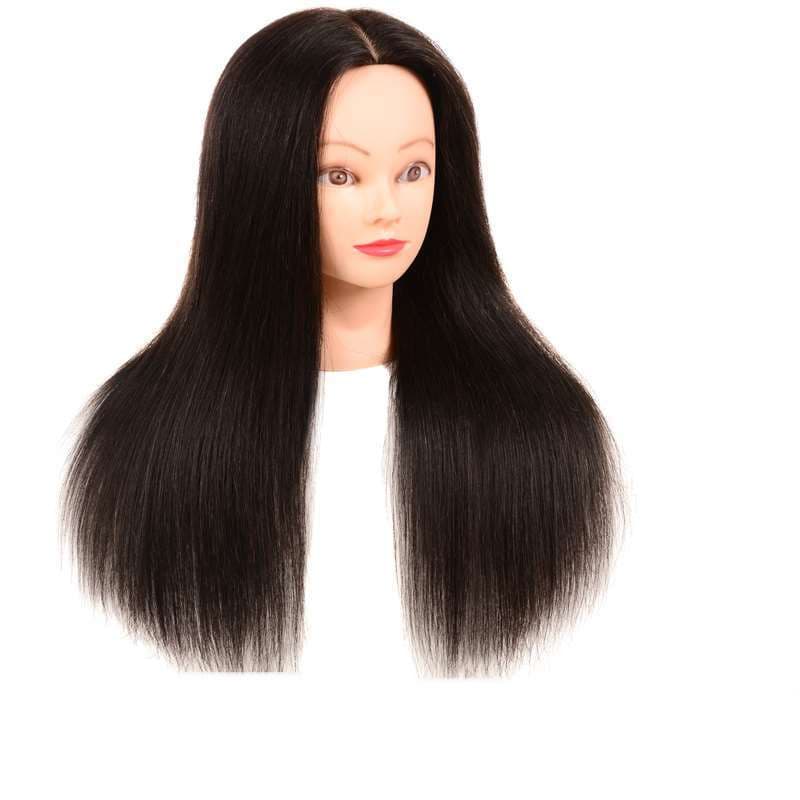 Cabeza de maniquí de cabello real para peluquería