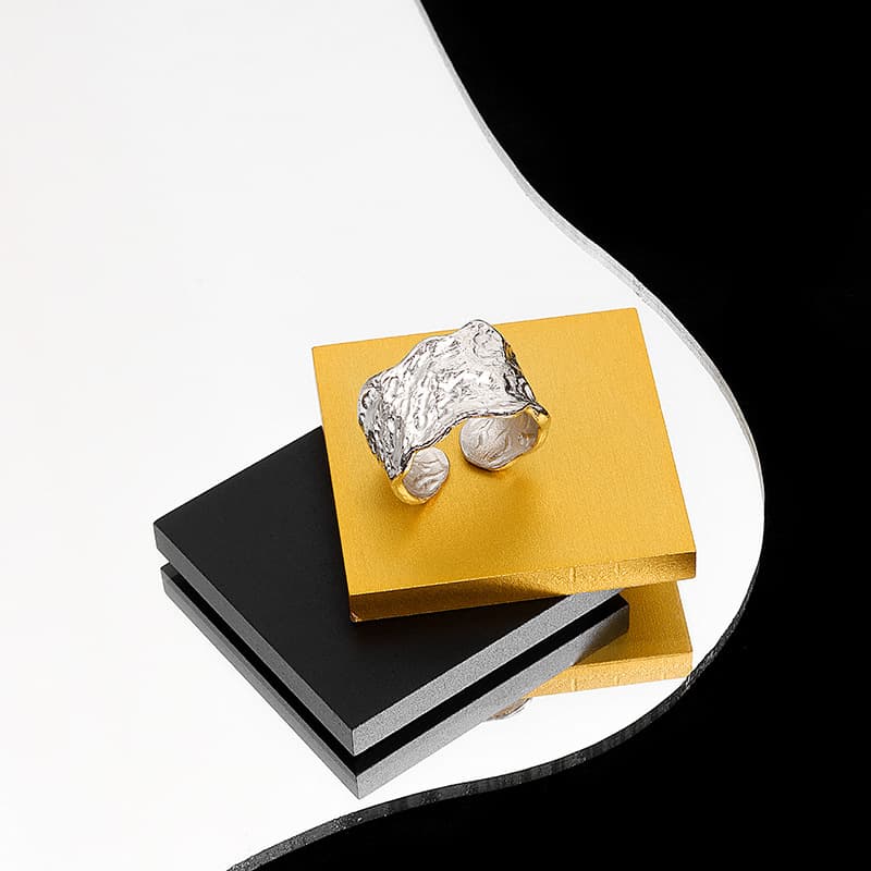 Anillo huella dactilar con efecto laminado