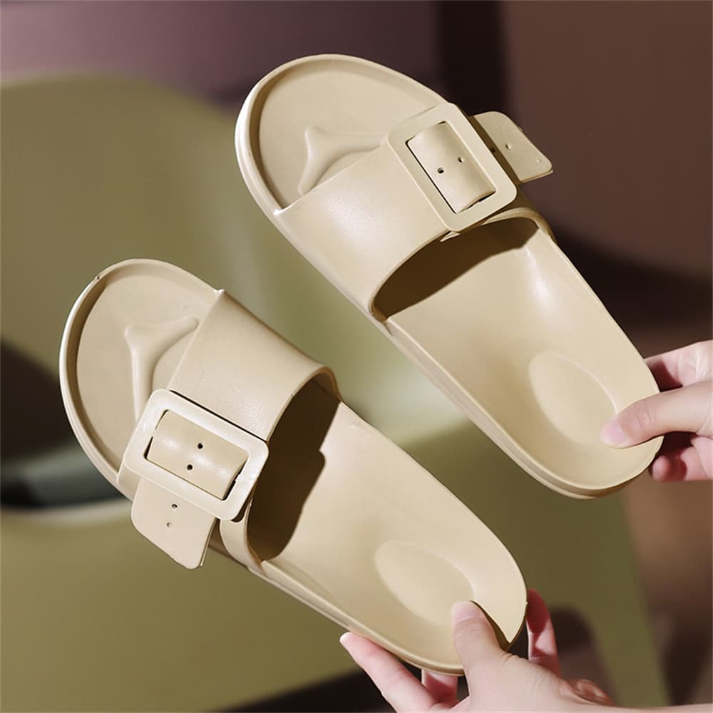Pantuflas antideslizantes para casa con hebilla