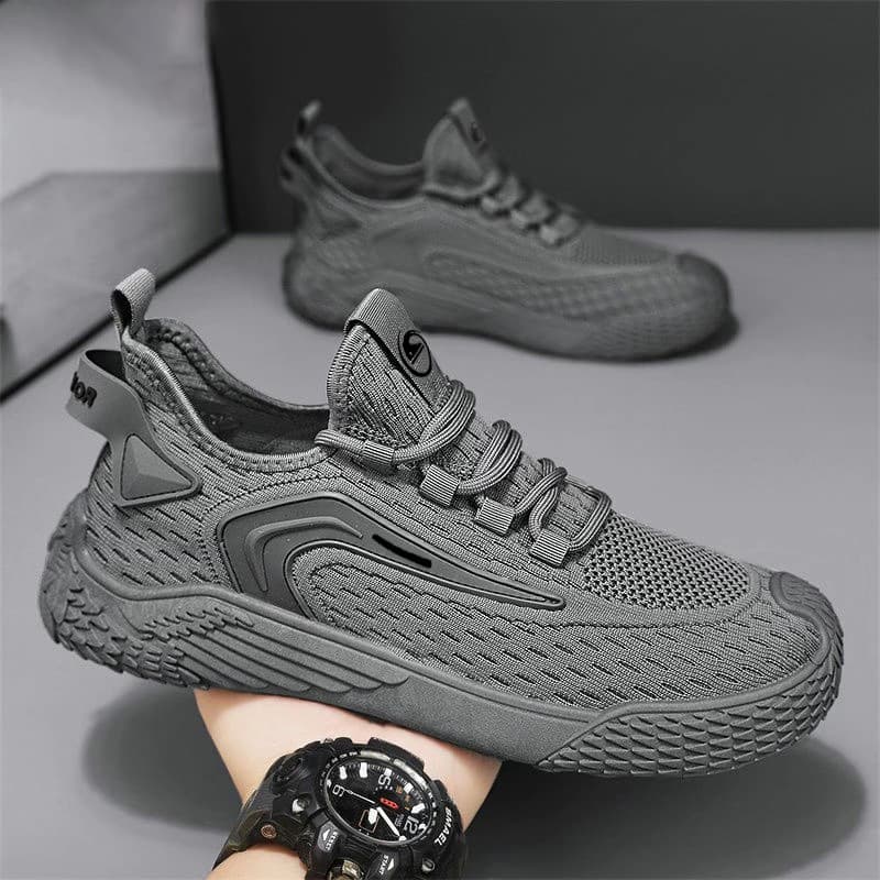 Zapatillas de malla transpirable cordones estilo deportivo