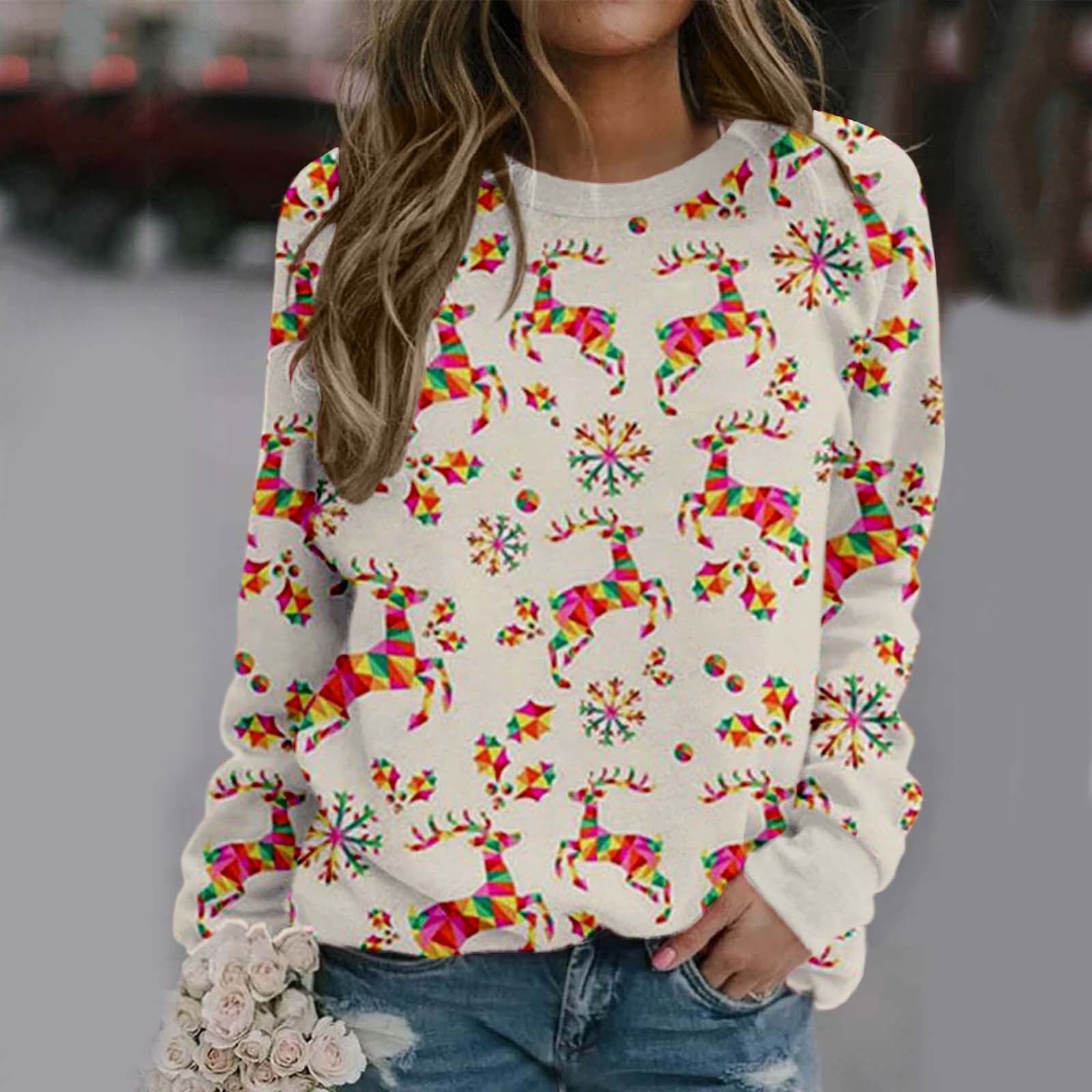 Camiseta estampada de manga larga casual para mujer