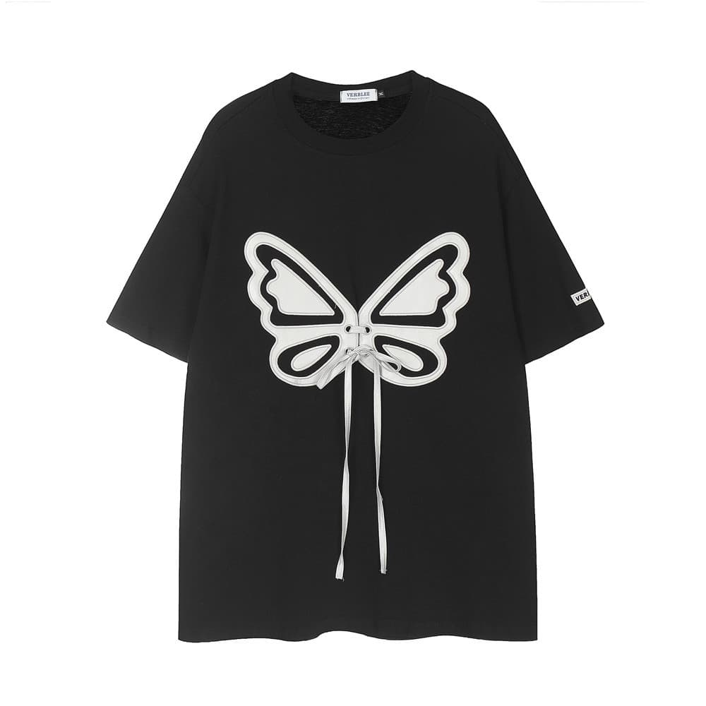 Playera manga corta mujer con lazo y bordados