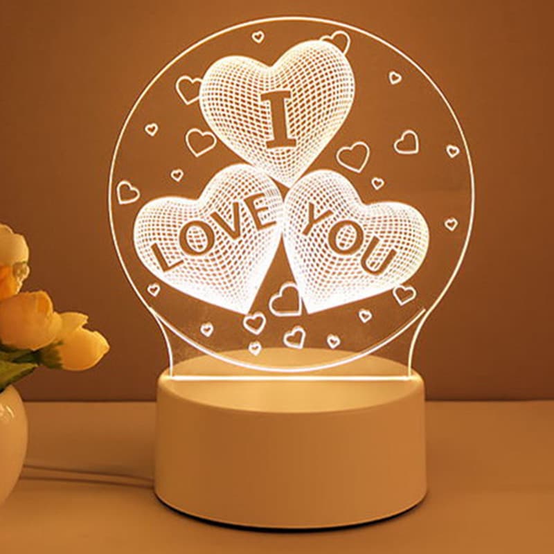 Lámpara LED 3D de acrílico con USB de luz nocturna