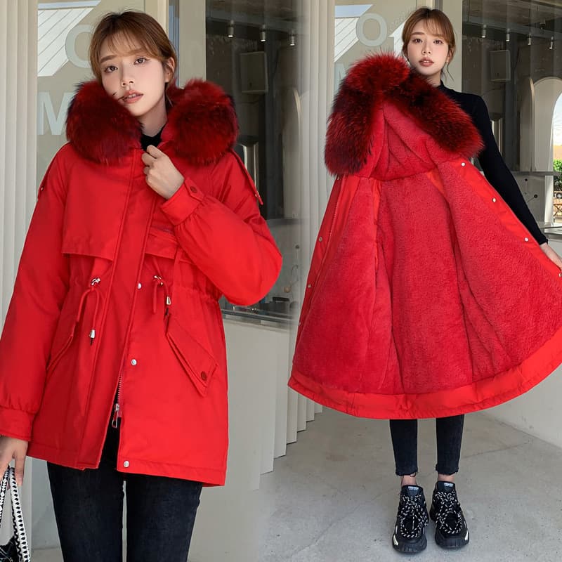 Abrigo acolchado estilo coreano de largo medio