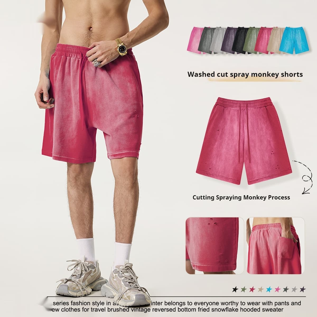 Shorts sueltos con roturas para street sports