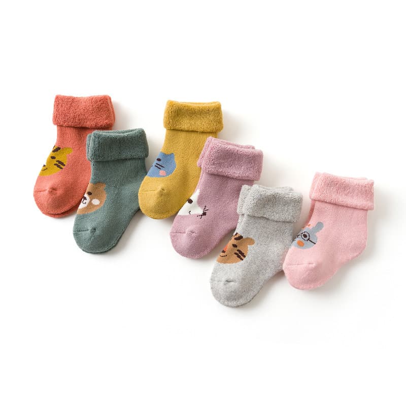 Calcetines de tubo para bebé con diseño de animales de algodón