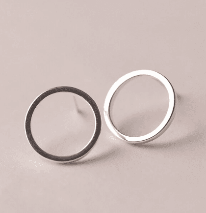 Aretes de botón geométricos minimalistas para mujer