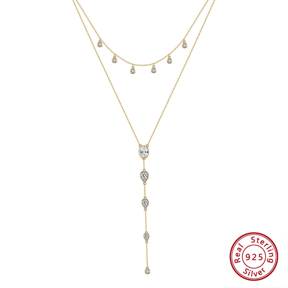 Collar plata de ley doble lazo para mujer