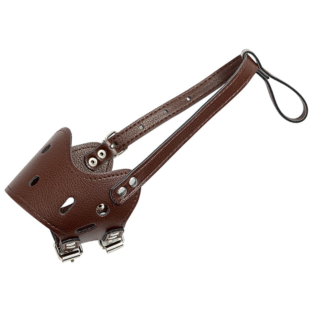 Bozal de cuero ajustable para perros grandes