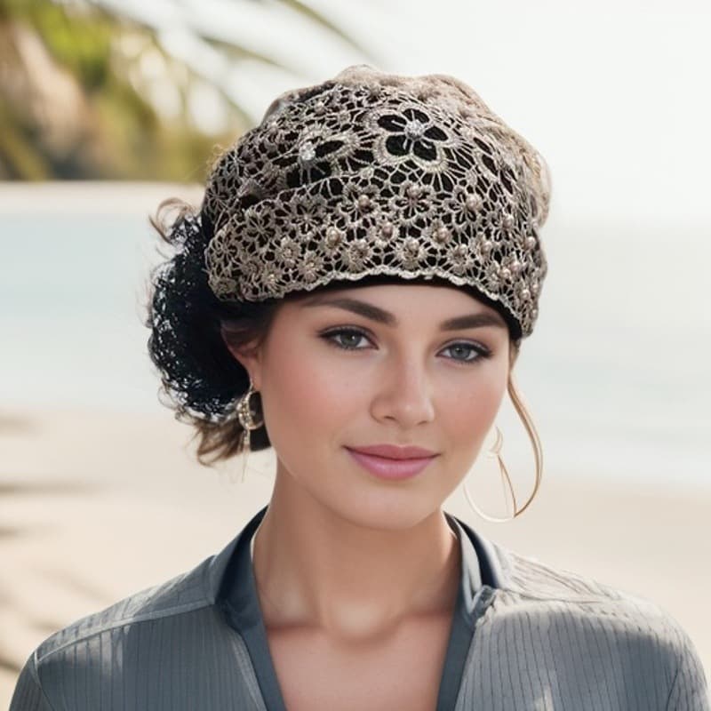 Gorro para mujer con cuentas para combinar