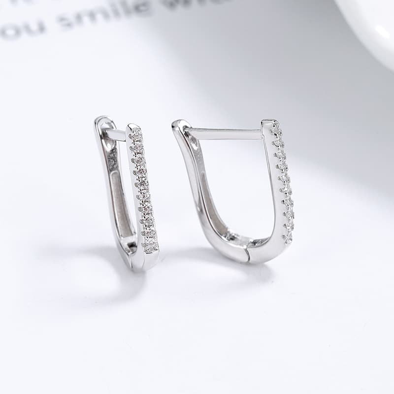 Aretes geométricos de plata esterlina 925