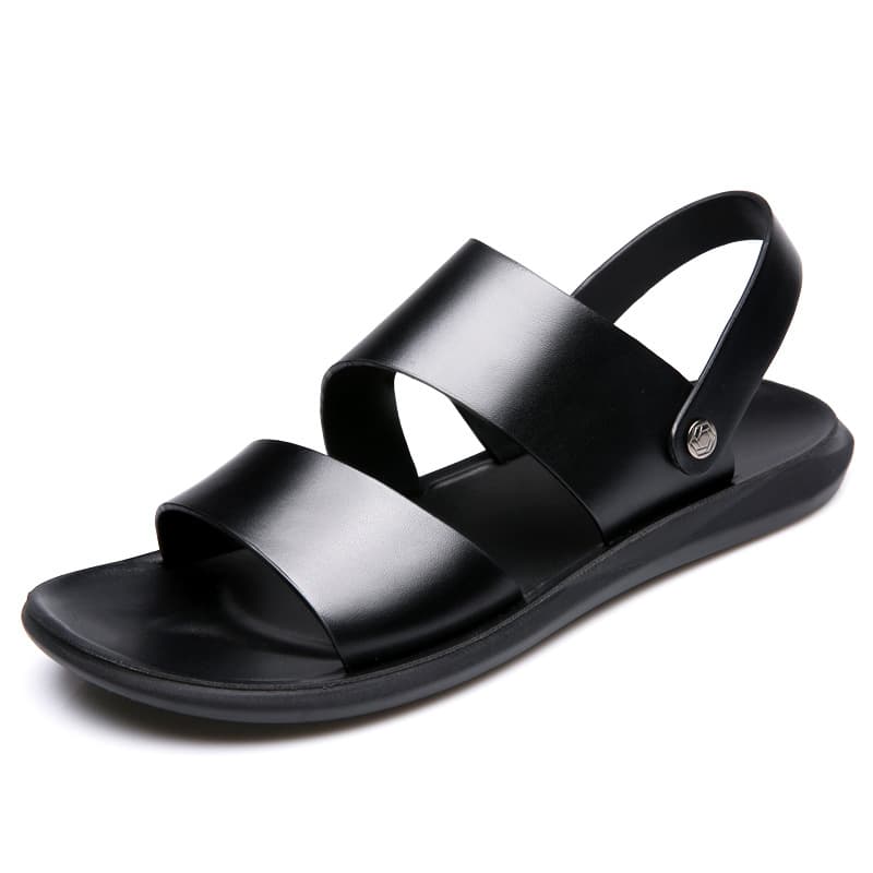 Sandalias casuales de suela gruesa con cuero de vaca