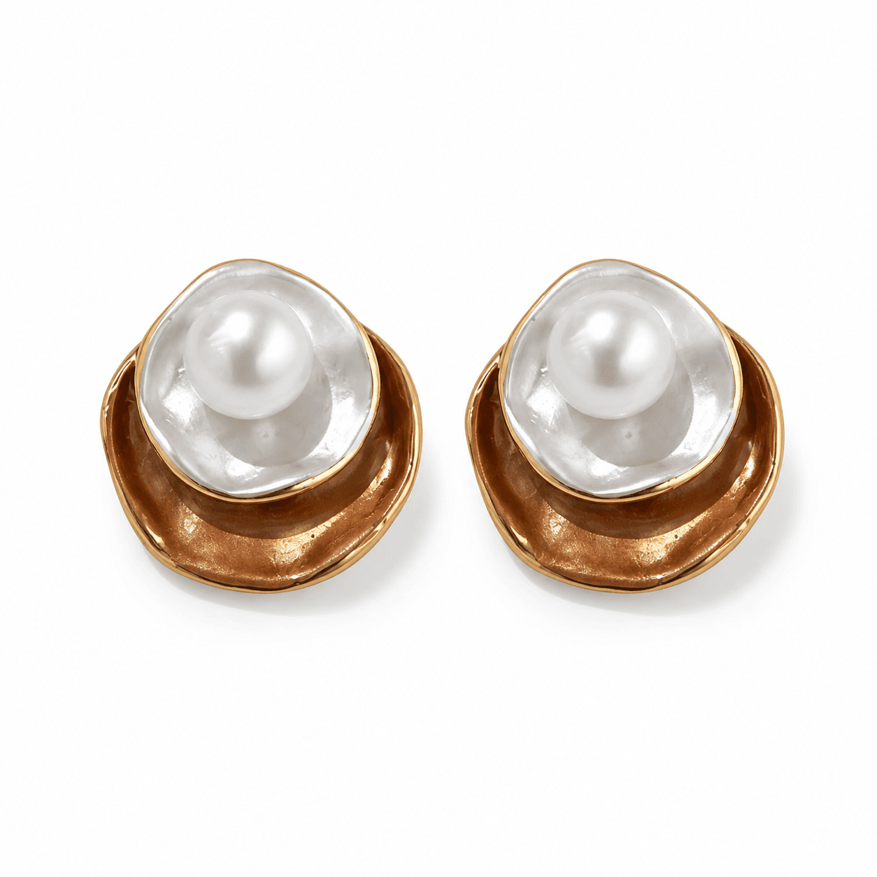 Aretes de perla con diseño de pintura vintage