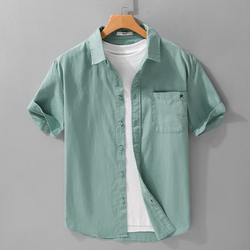 Camisa manga corta de algodón para hombre