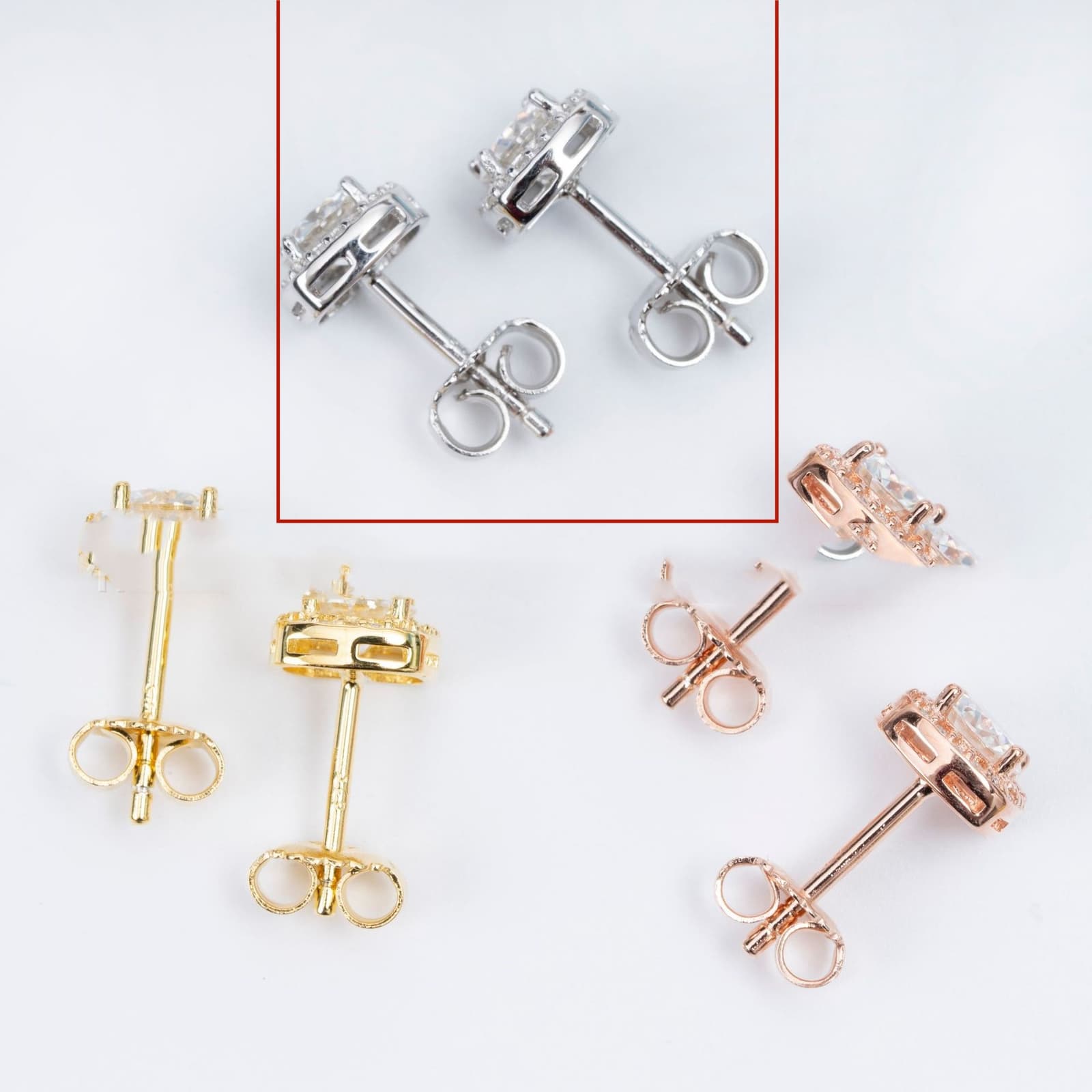 Pendientes botón moissanita redonda 50mm estilo hip hop