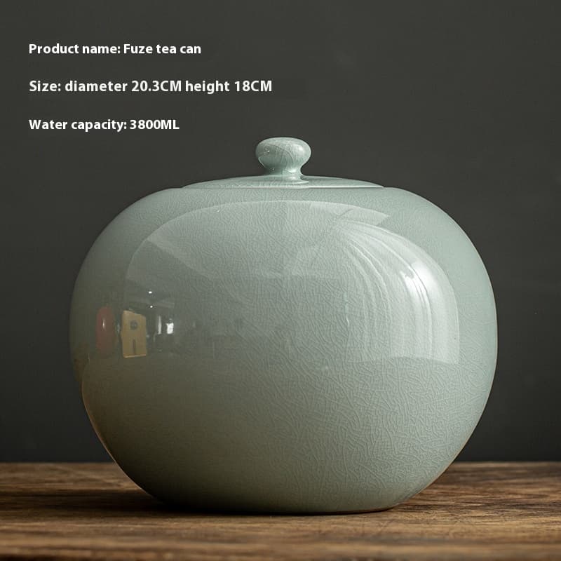 Frasco para té de cerámica con sellado estilo Ge Kiln