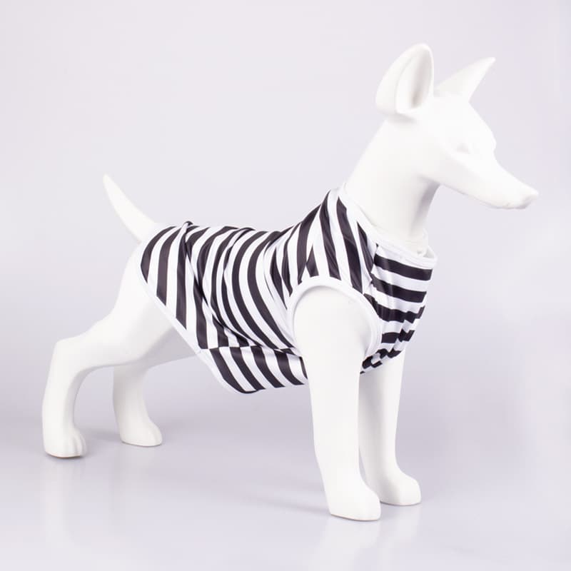 Chaleco rayado transpirable para perro