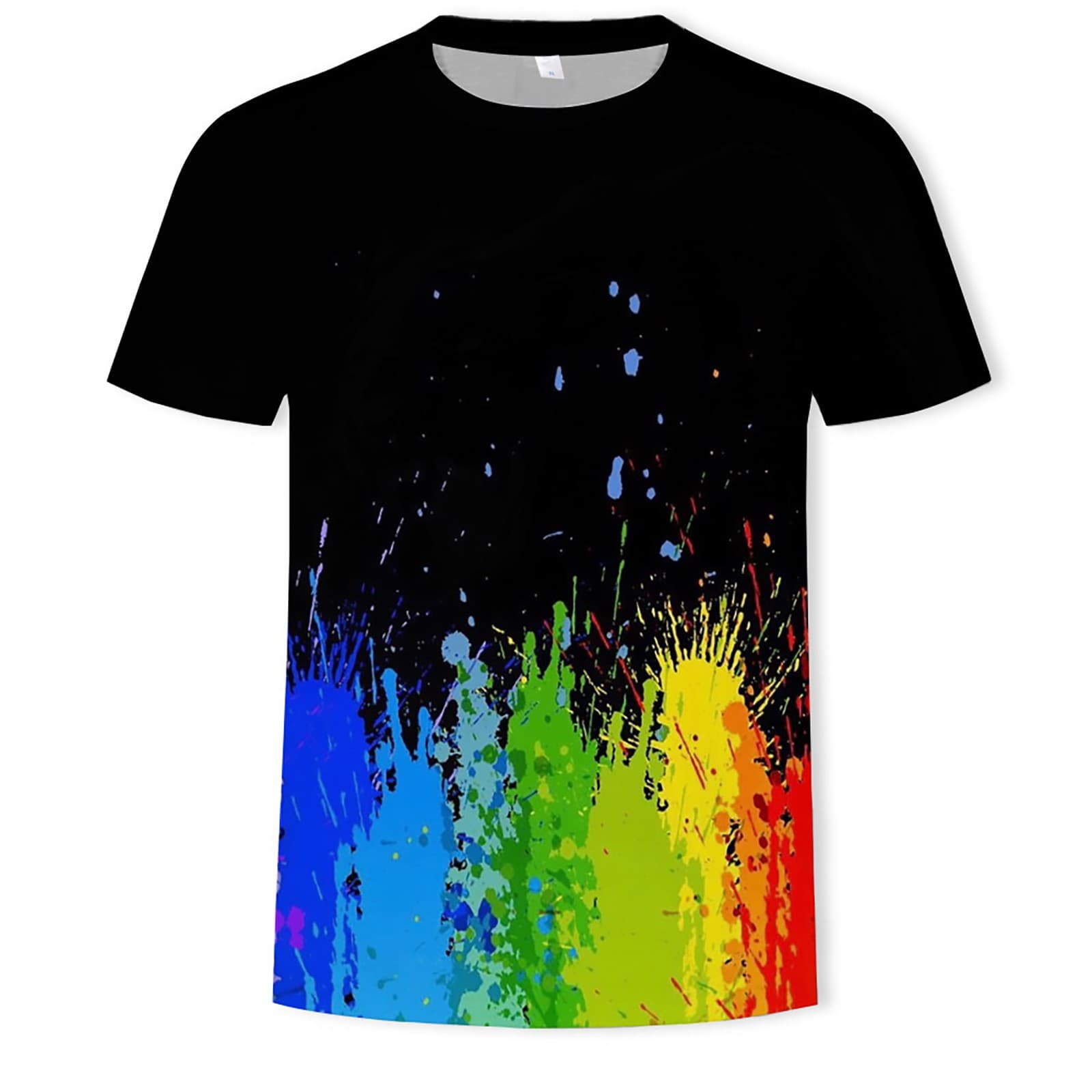 Camiseta estampada con cuello redondo y manga corta