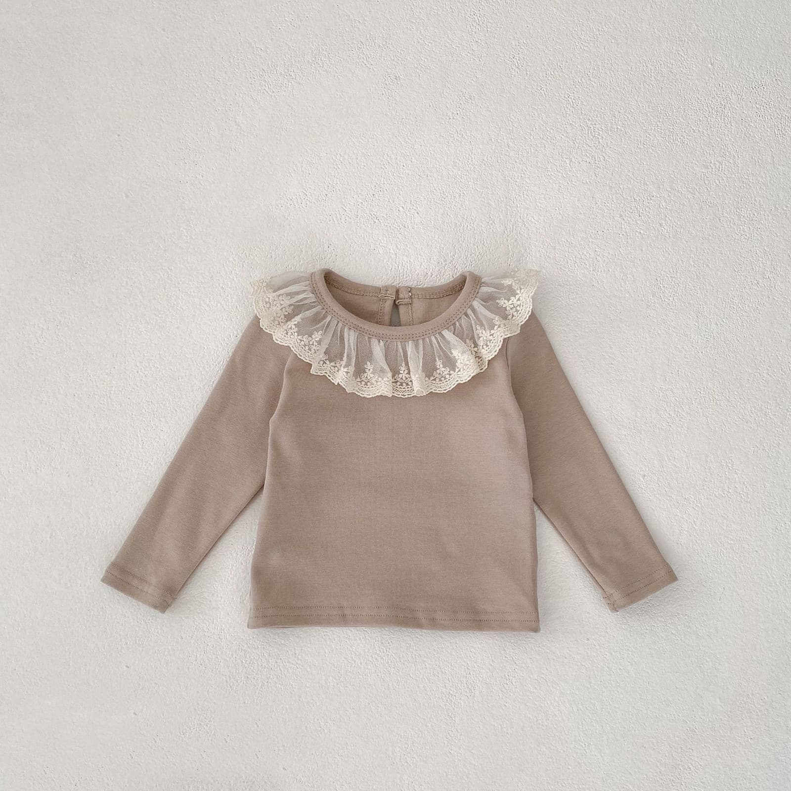 Blusa base con encaje combinable para niña