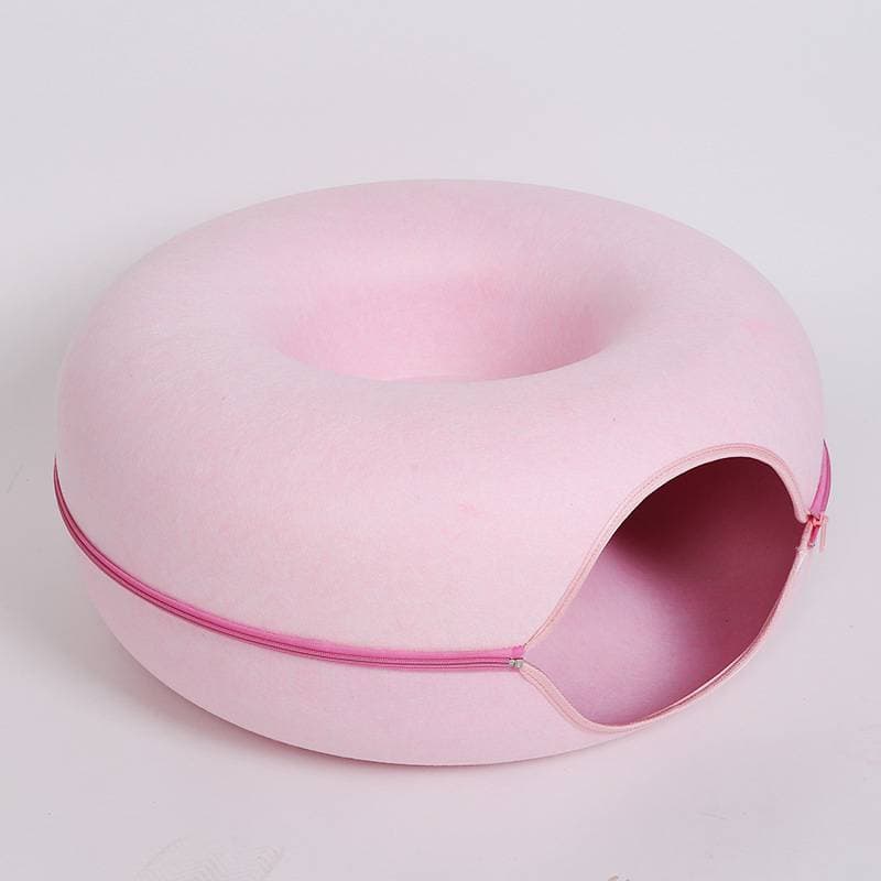 Nido donut de fieltro para gatos e interactivo