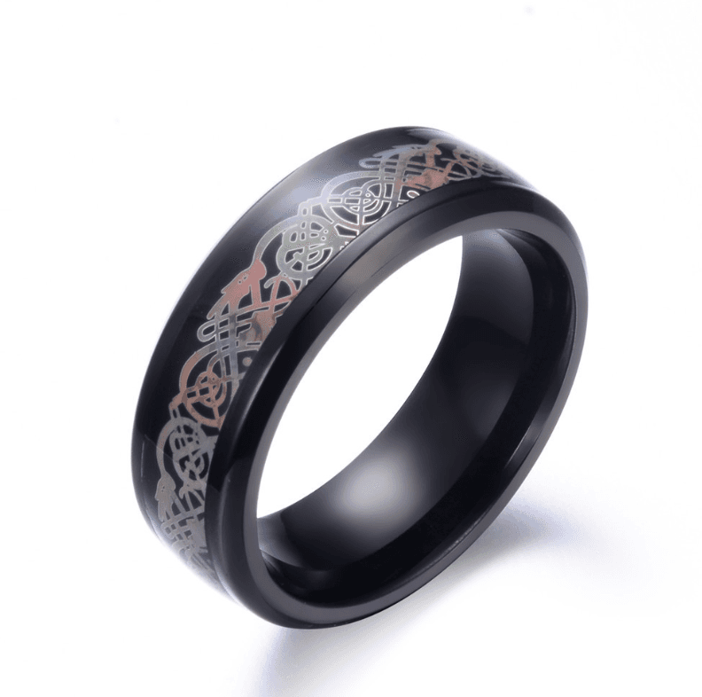 Anillo dragón de acero inoxidable, diseño único