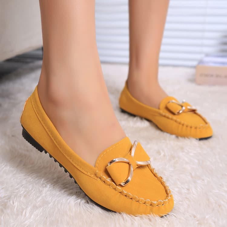 Zapatos planos casual con moño para mujer