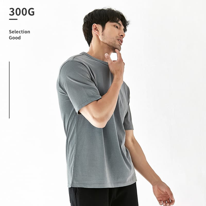 Camiseta algodón pesado manga corta para hombre