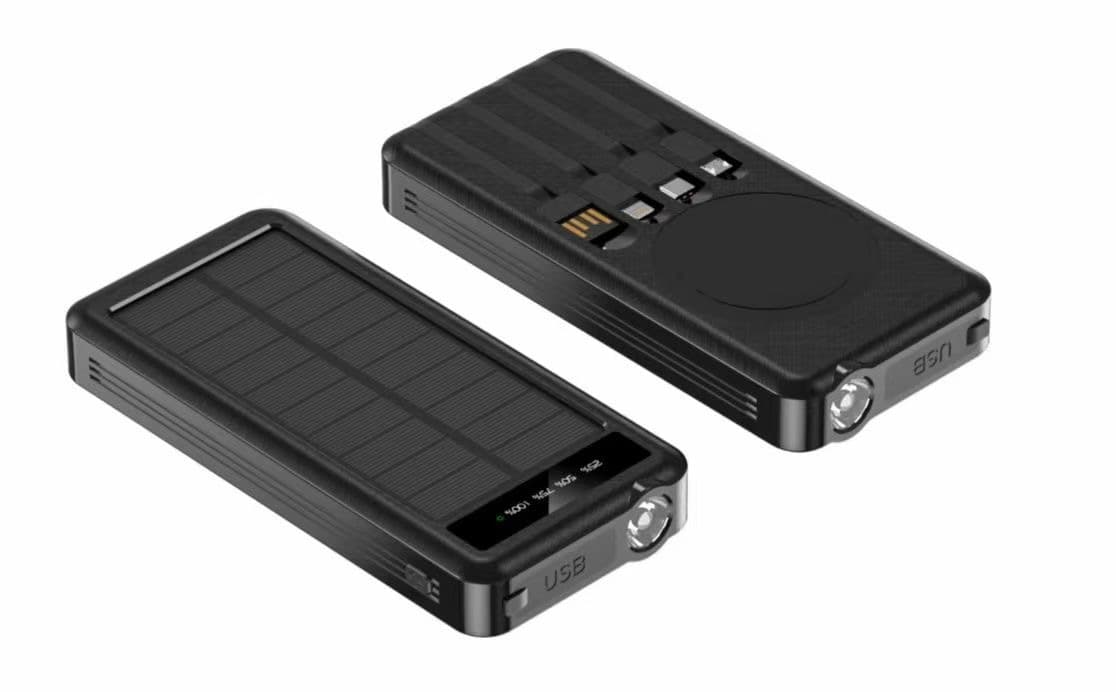 Cargador solar portátil 10000 mAh con cable