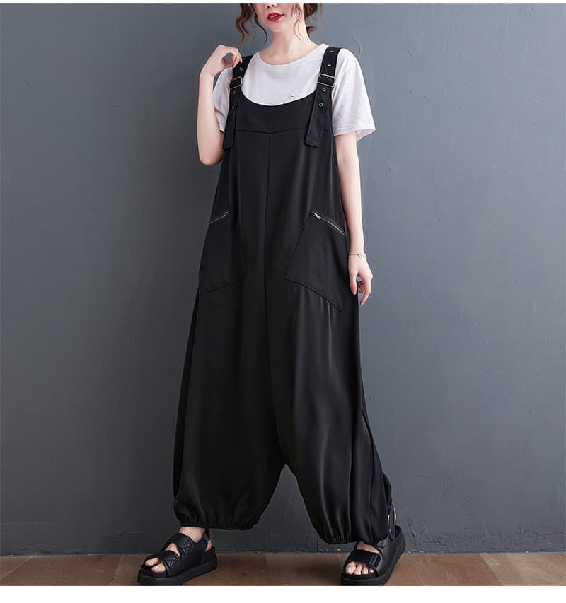 Overol ancho estilo western casual para mujer