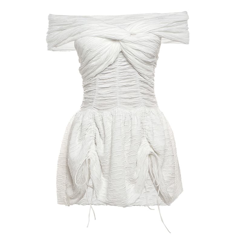 Vestido color sólido cintura ajustada cordones