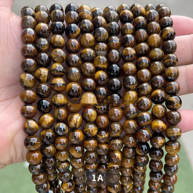 Perlas de piedra ojo de tigre para joyería DIY