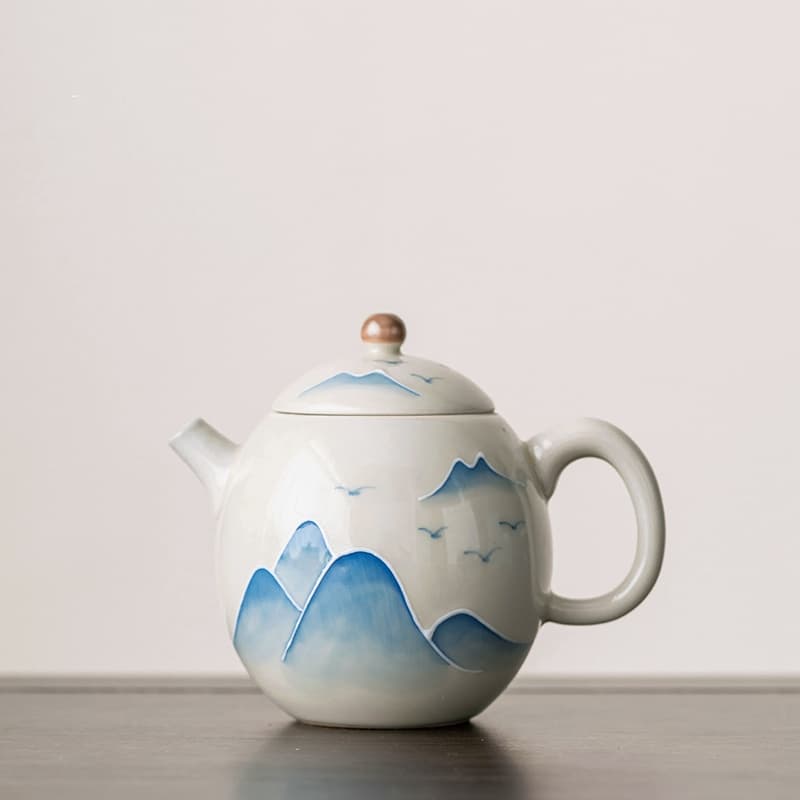 Tetera cerámica pintada a mano para ceremonia del té