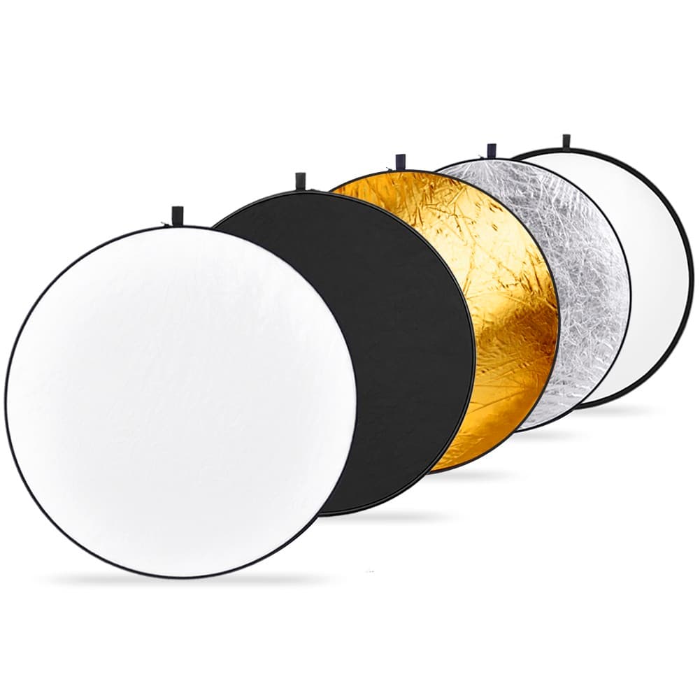 Reflector fotográfico 5 en 1, plegable con bolsa, 80cm