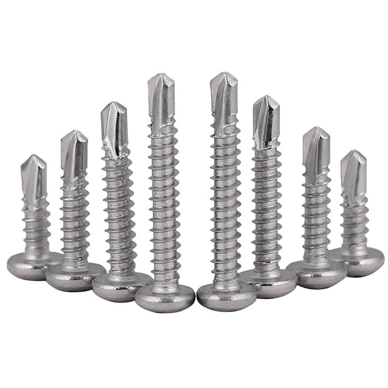Tornillo de acero inoxidable con cabeza Phillips y punta de taladro